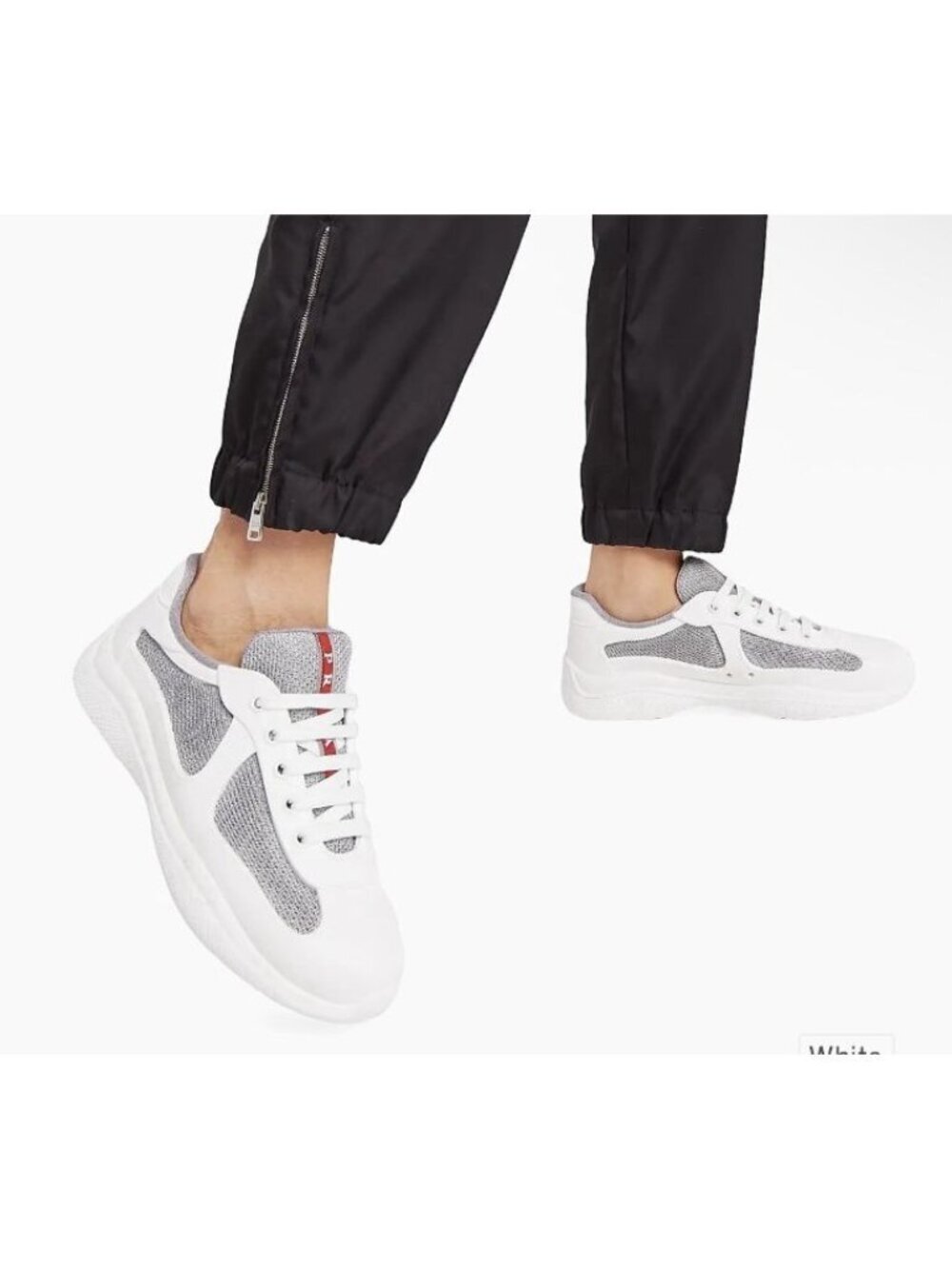 Prada Americas Cup Sneakers White Leather Size EU 36.5 Women’s 6.5